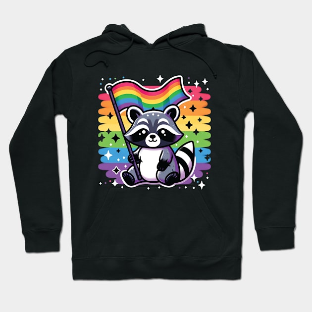 Raccoon Ally LGBTQ+ Supporter Hoodie by Queers